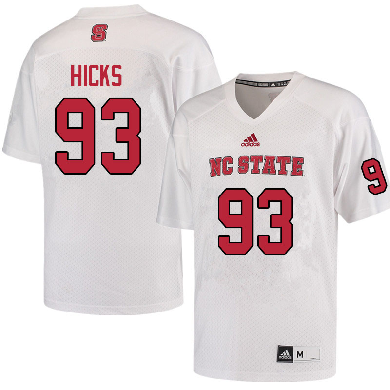 Men #93 Griffin Hicks NC State Wolfpack College Football Jerseys Sale-White - Click Image to Close